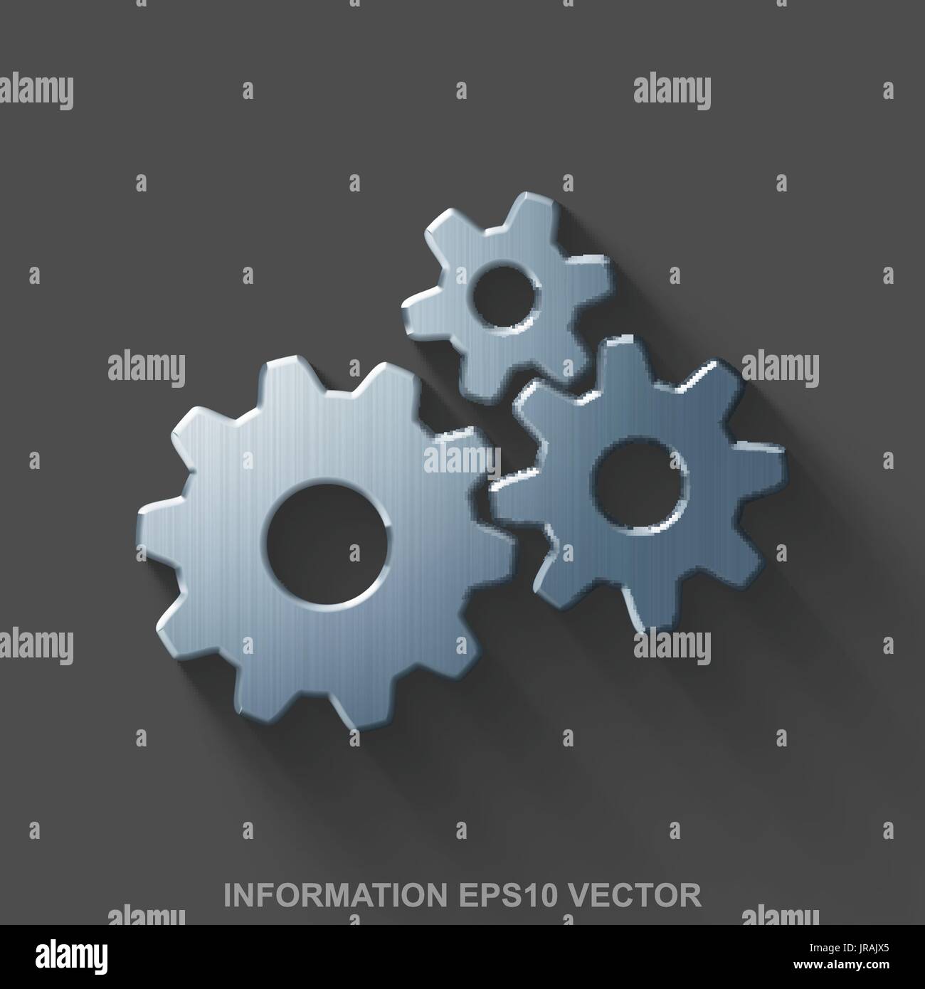 Silver tech gears background 3d Stock Vector Images - Alamy