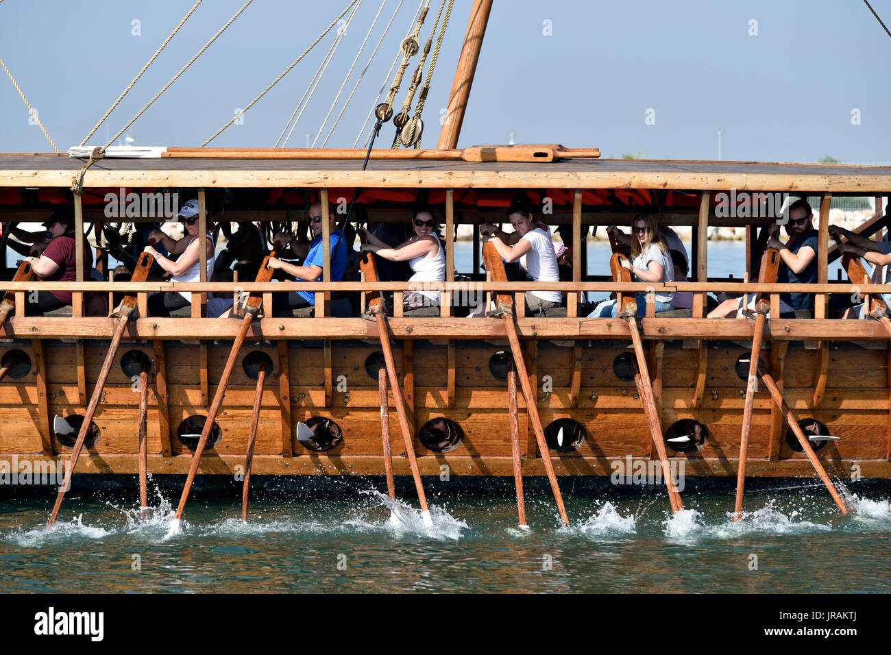 Ancient trireme Olympias underway Stock Photo - Alamy