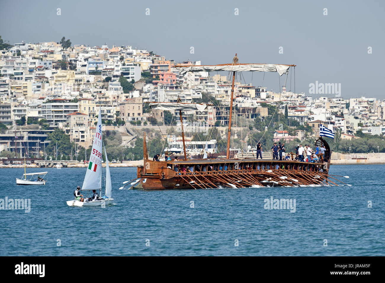 Ancient trireme Olympias underway Stock Photo - Alamy