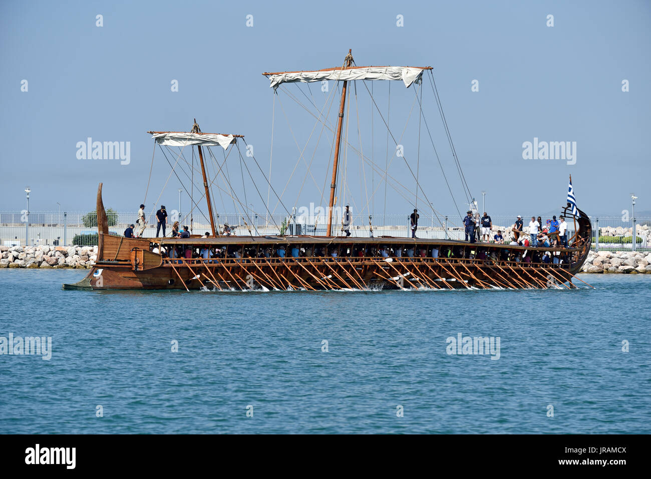 Ancient trireme Olympias underway Stock Photo - Alamy