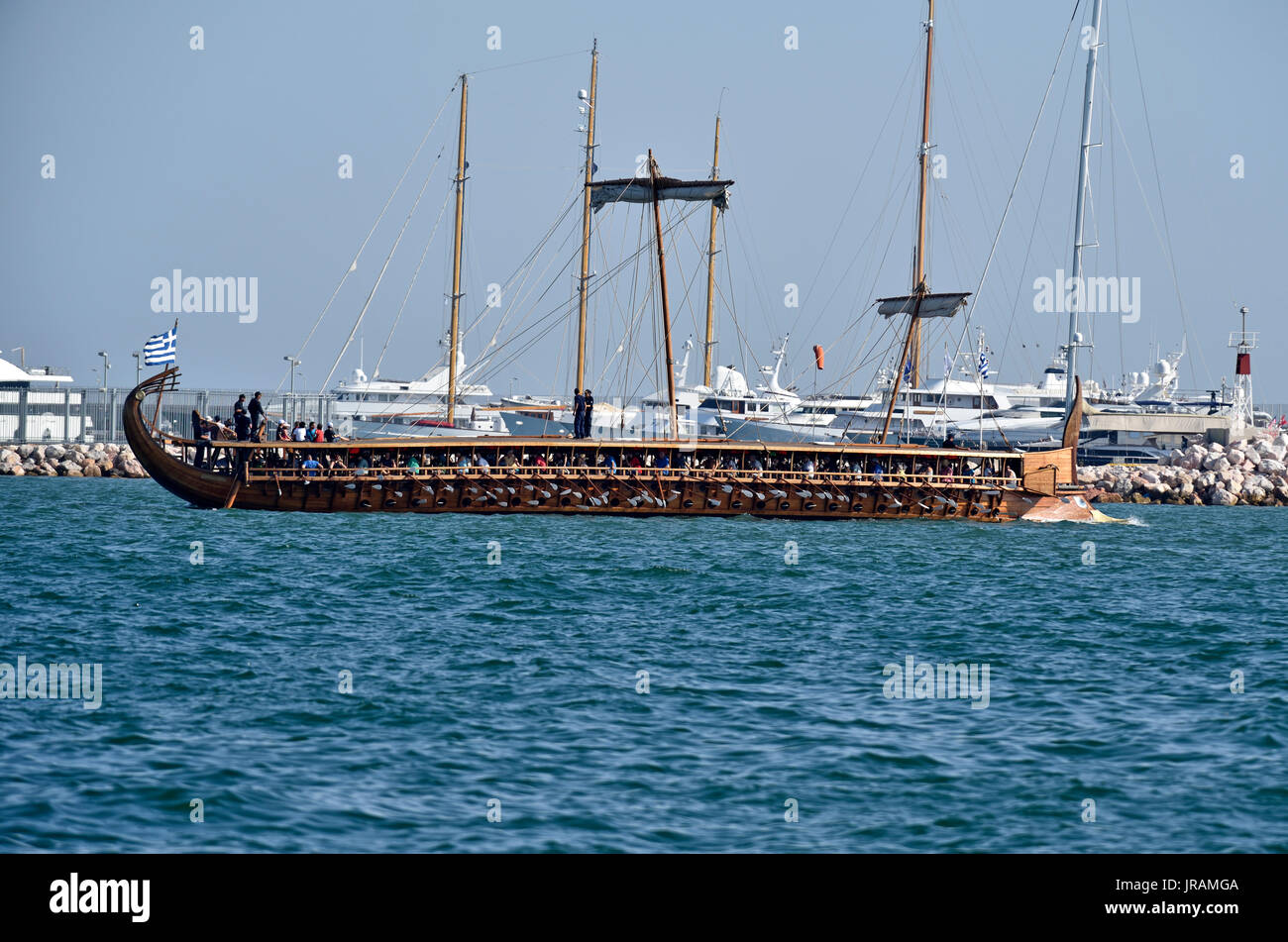 Ancient trireme Olympias underway Stock Photo - Alamy