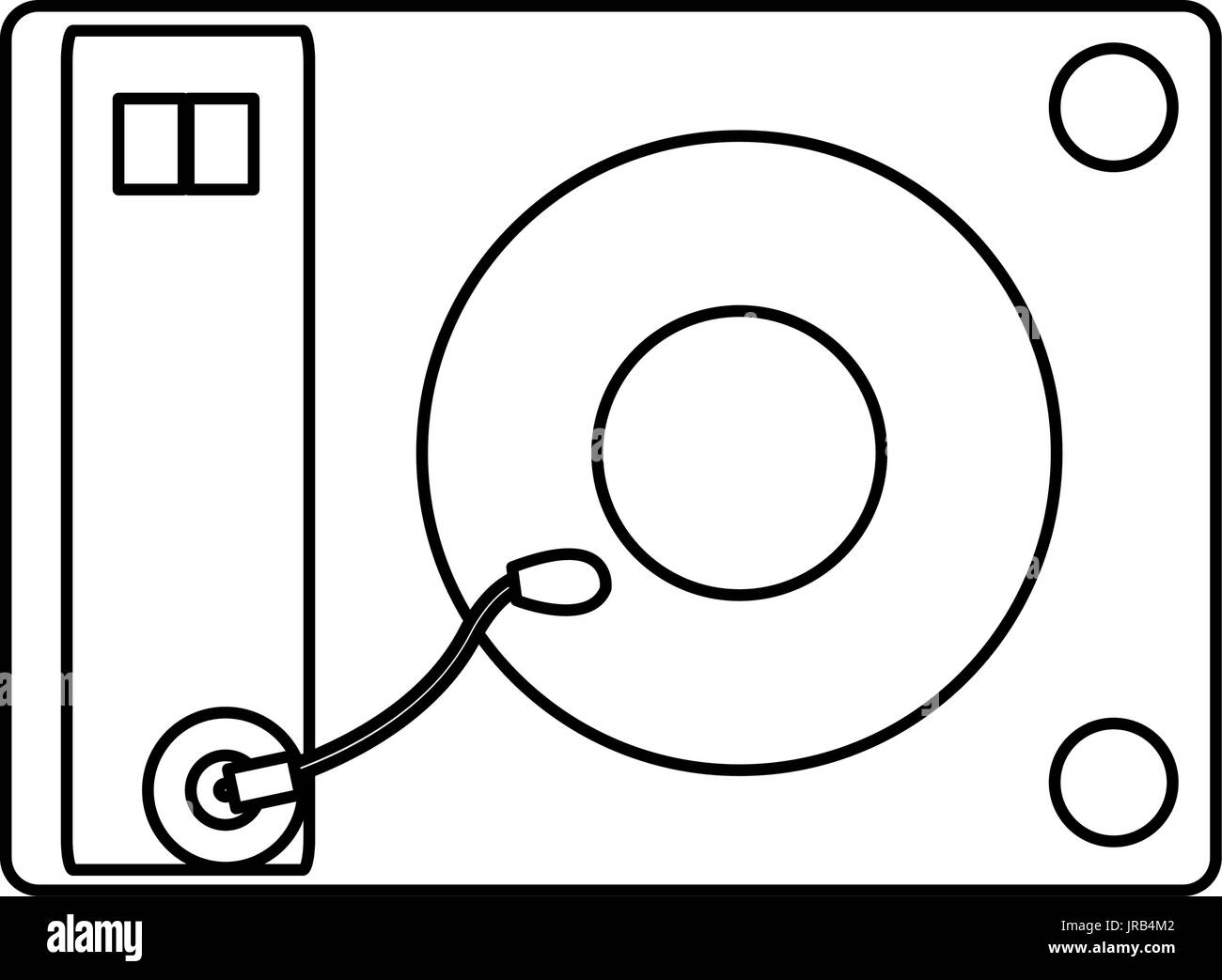 music dj party turntable technology and electronic device Stock Vector