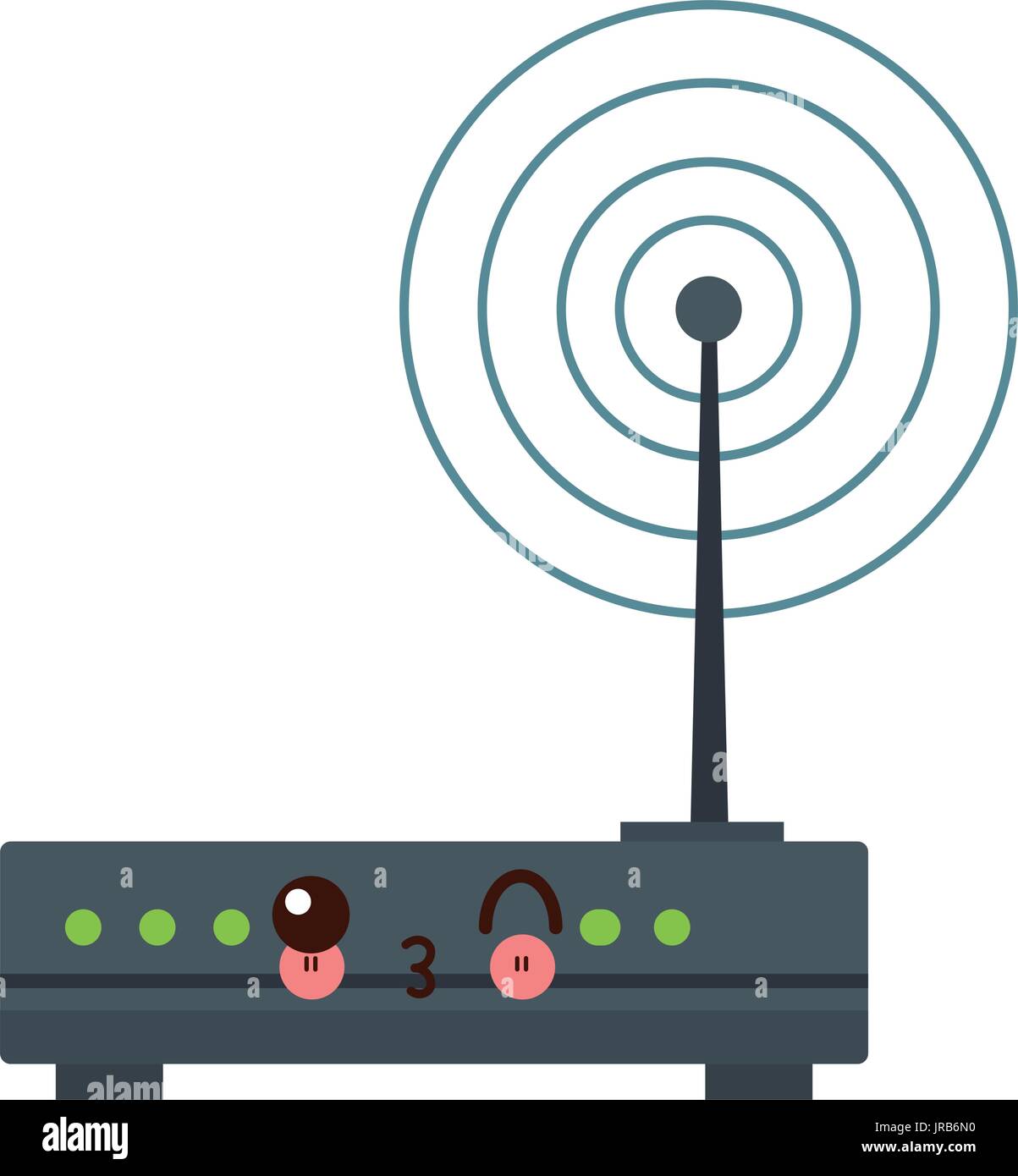 kawaii wireless network router switch modern digital broadband - Stock Image