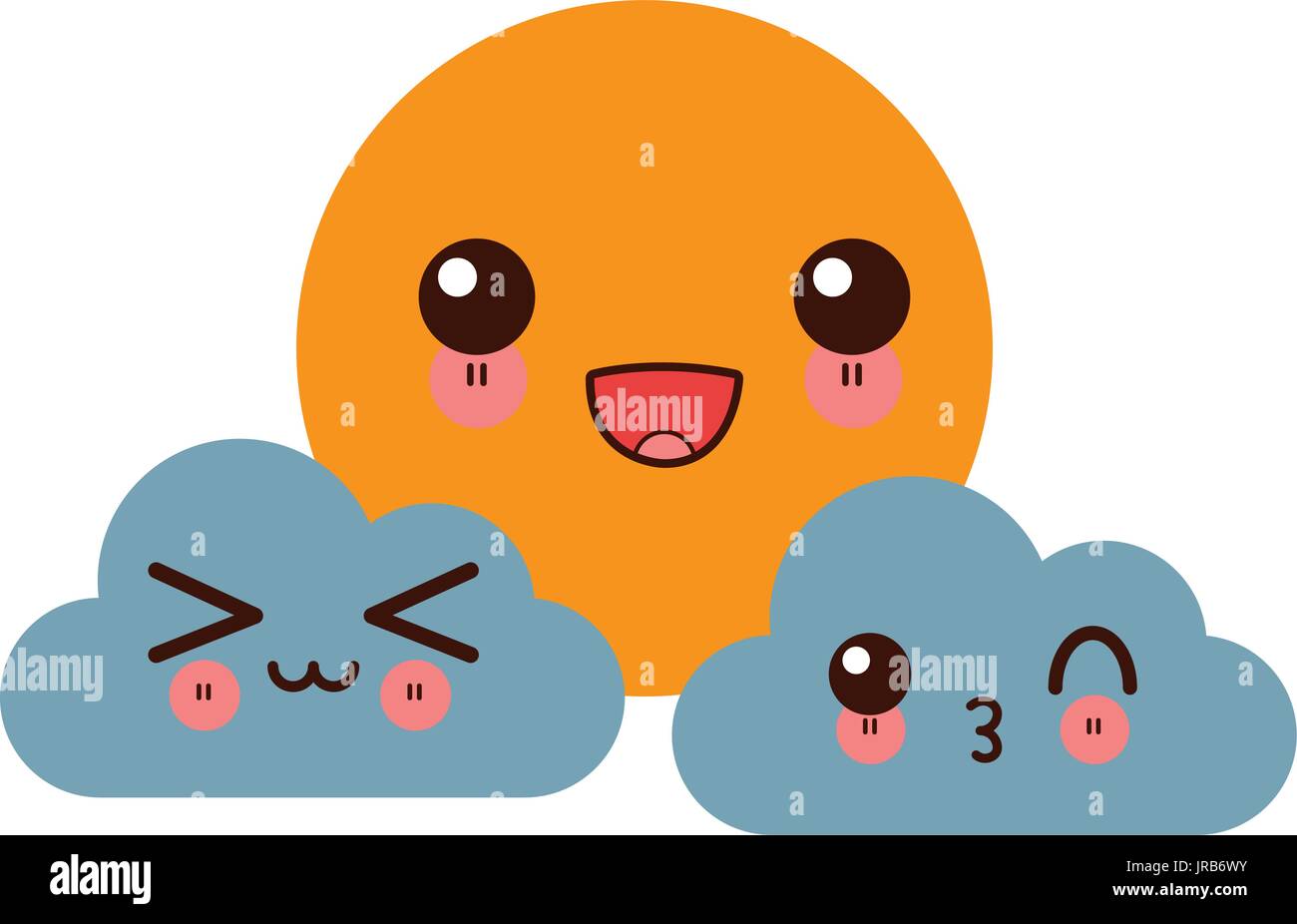 kawaii sun clouds weather forecast cartoon Stock Vector Image & Art - Alamy