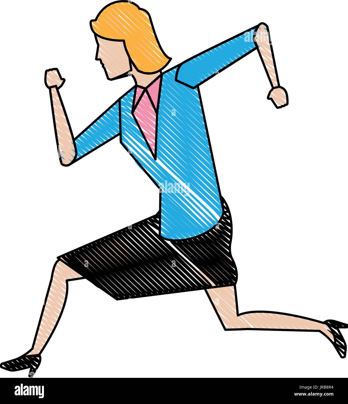 business woman running leader successful concept Stock Vector Image ...