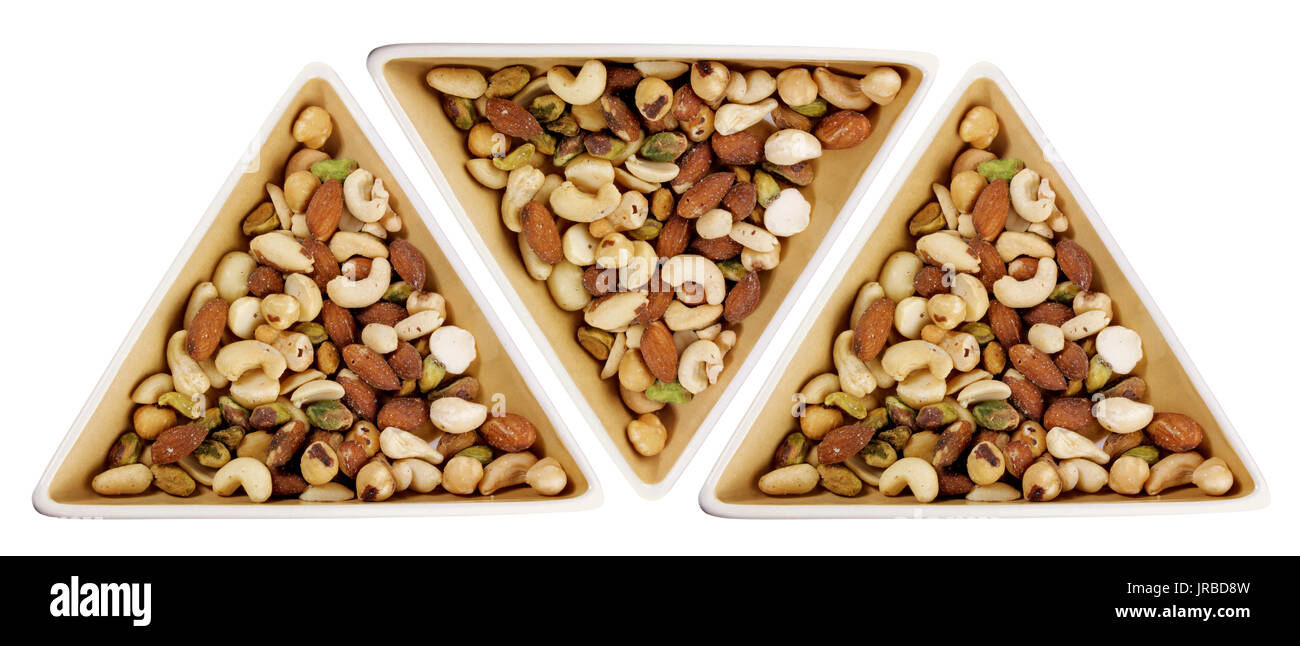 Mixed Nuts on White Background Stock Photo