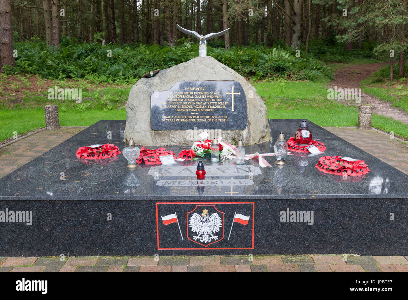 Katyn Memorial, Cannock Chase, Cannock, Staffordshire, England, United Kingdom, Europe Stock Photo