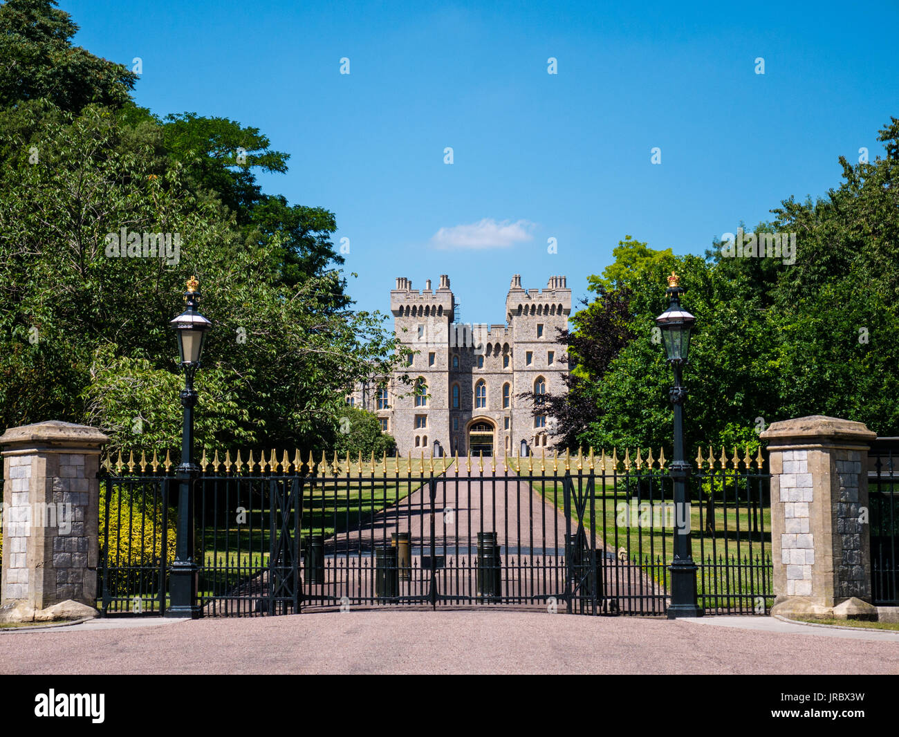 Windsor Castle View from the Long Walk, Windsor, Berkshire, England, UK, GB. Stock Photo