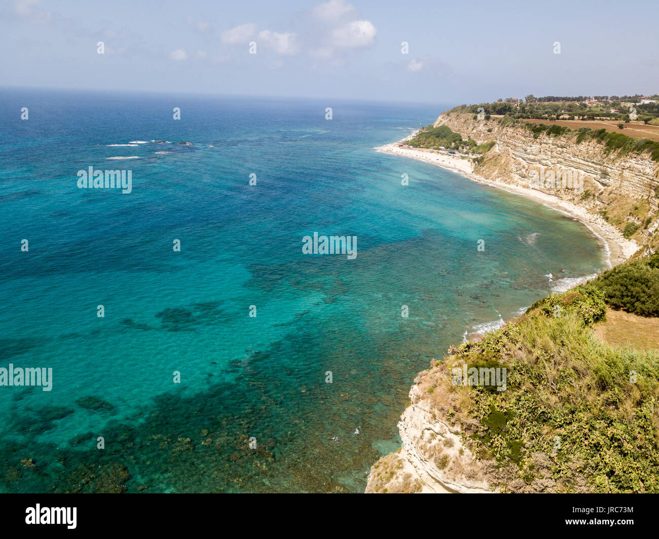 Promontory, coast, cliff, cliff overlooking the sea, Ricadi, Cape ...