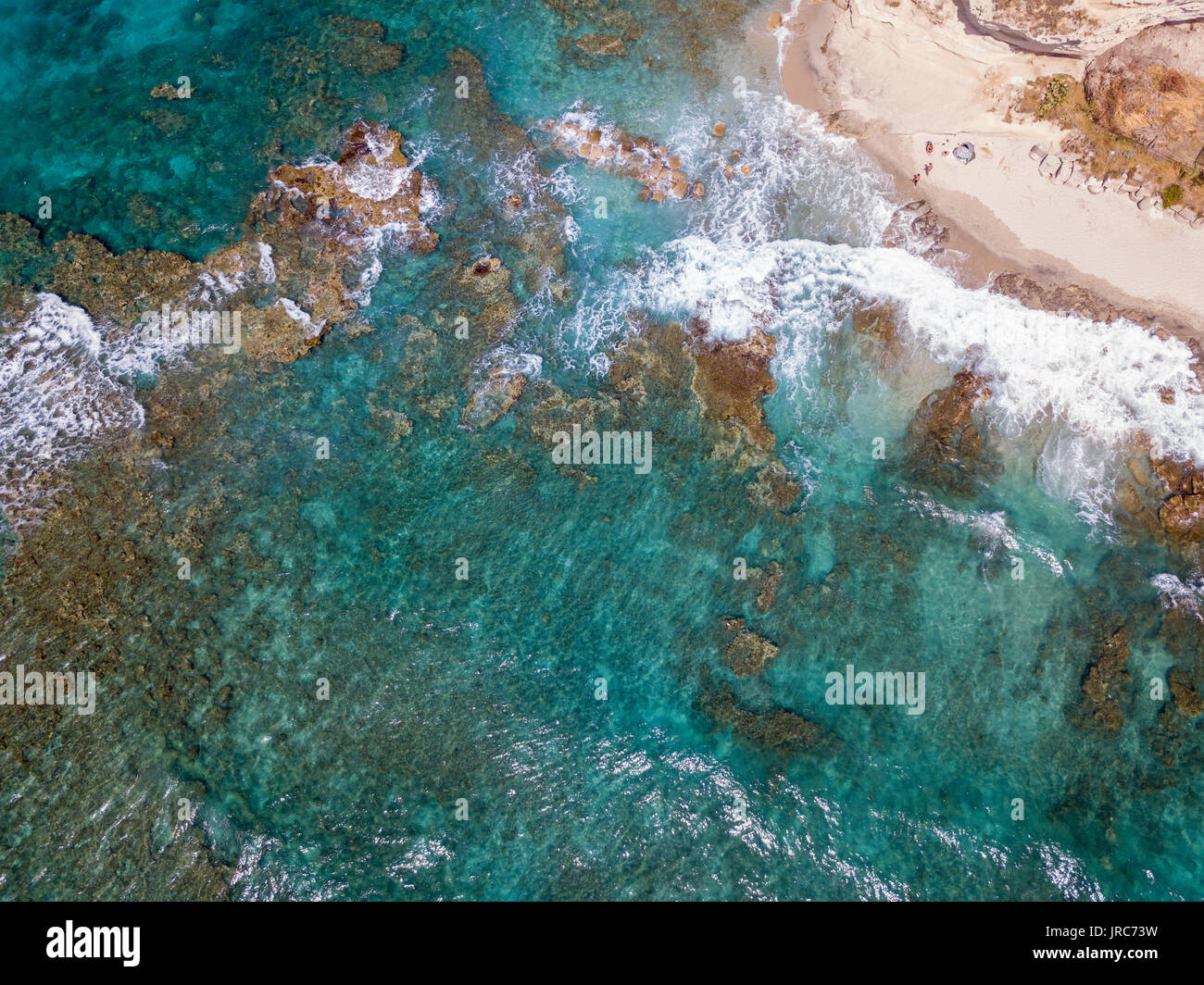 Aerial view of rocks on the sea. Overview of the seabed seen from above, transparent water Stock ...