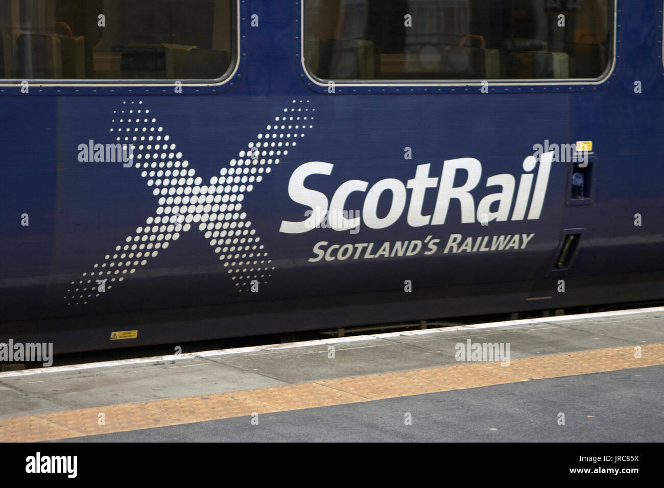 ScotRail logo on side of train carriage Stock Photo