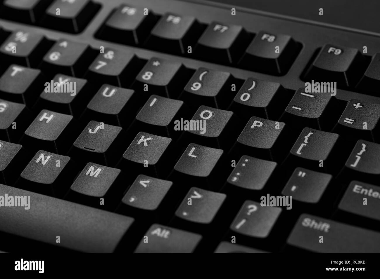 Black computer keyboard closeup. Stock Photo