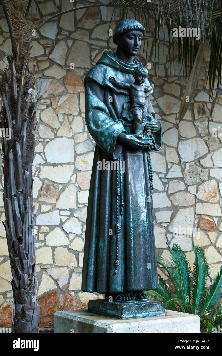 Statue of San Antonio, Riverwalk, San Antonio, Texas USA Stock Photo