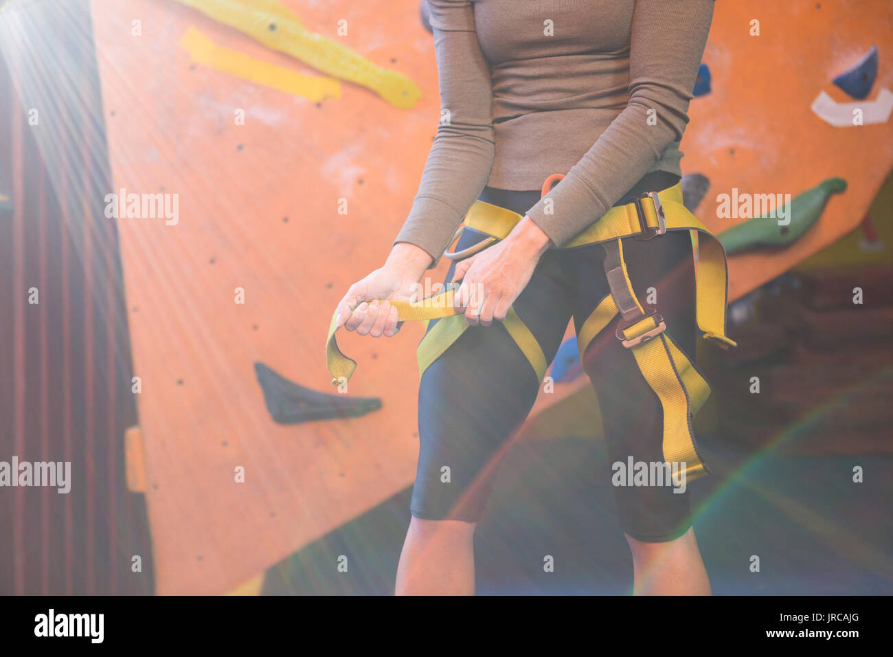 Adjusting climbing harness hi-res stock photography and images - Alamy