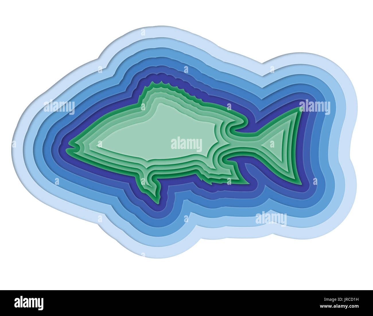 illustration rastr of a layered fish in the sea Stock Photo - Alamy