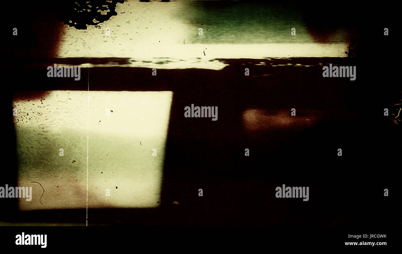 A frame of film leader with a splice, dust and scratches. Stock Photo