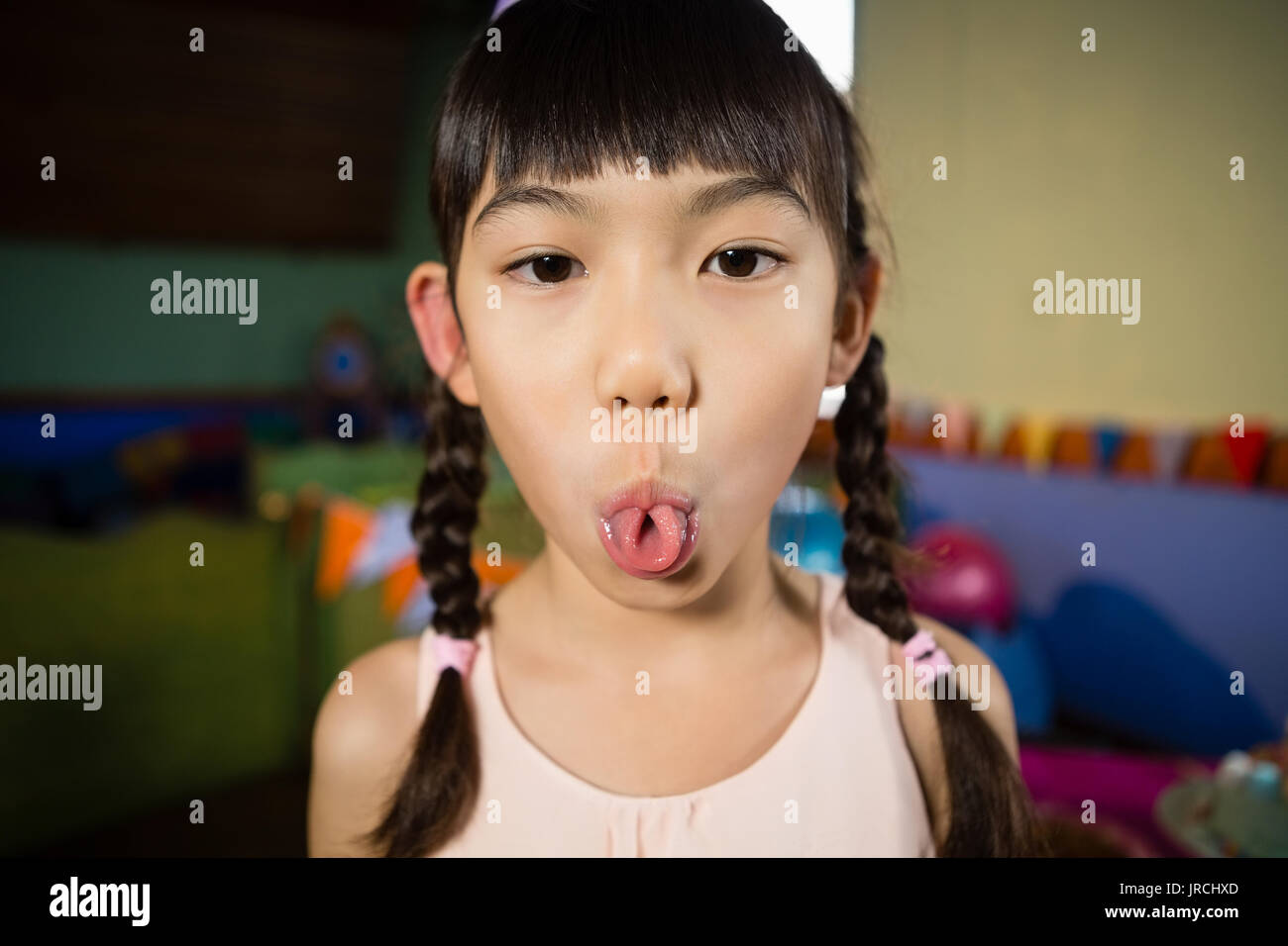 Girl Making Funny Faces High Resolution Stock Photography And Images Alamy