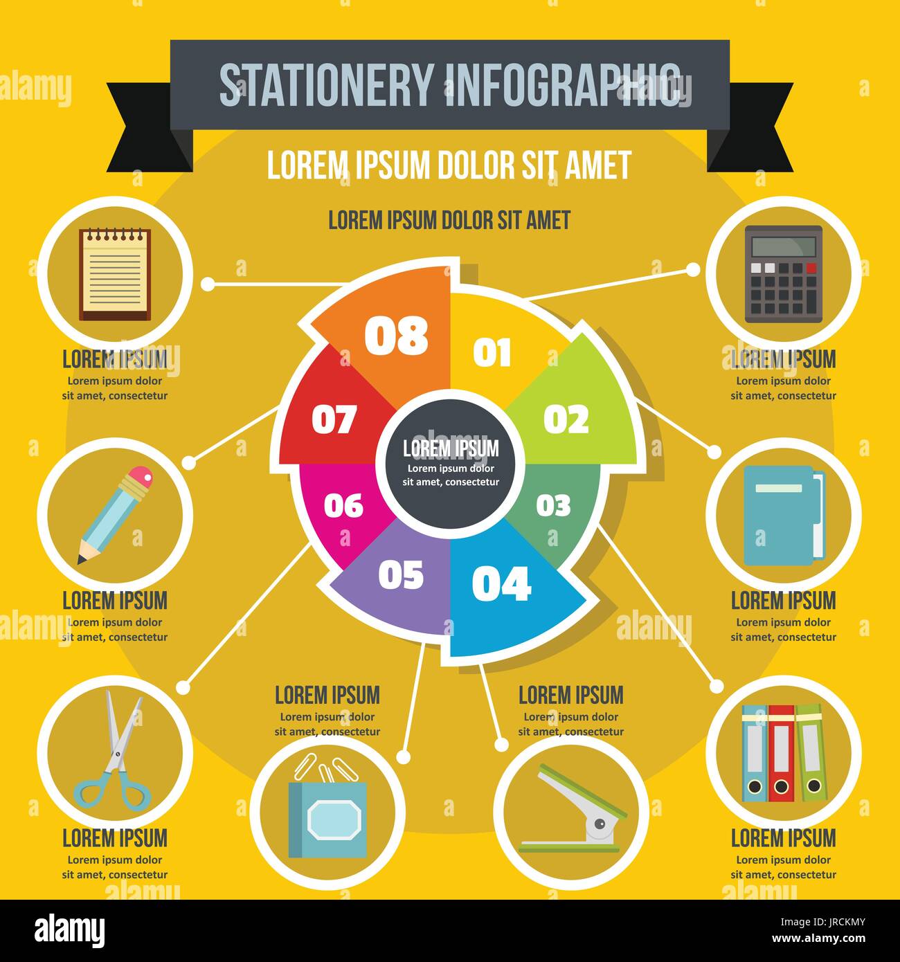Stationery infographic concept, flat style Stock Vector Image & Art - Alamy