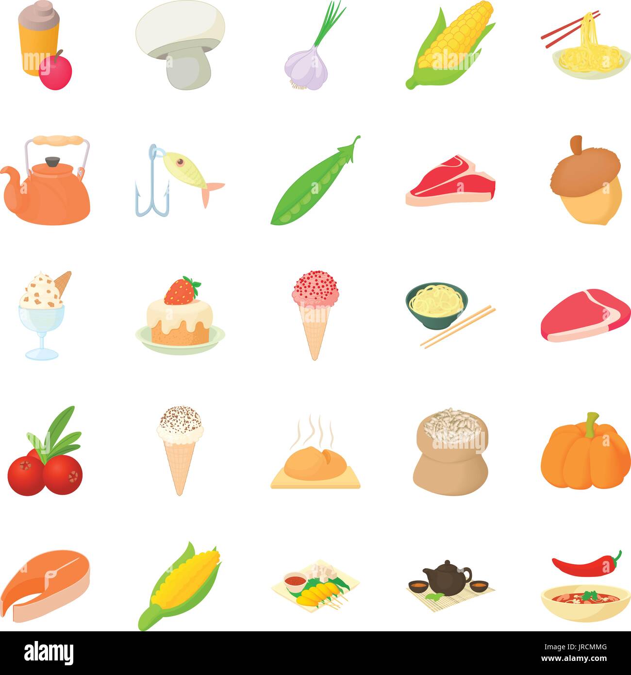 Vegetarian icons set, cartoon style Stock Vector Image & Art - Alamy