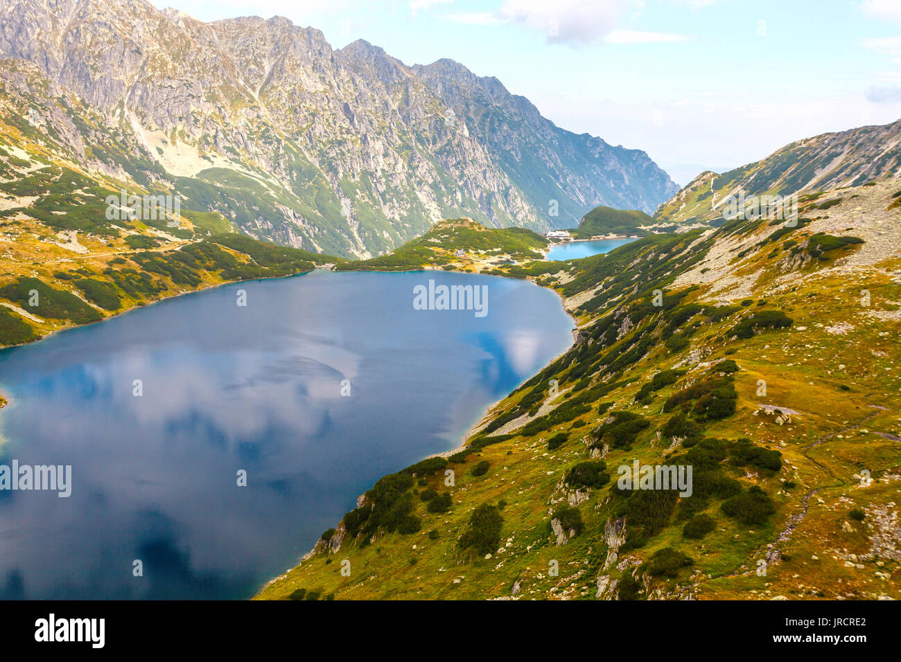 Aerial view of Big Pond “Wielki Staw” in Five Polish Ponds Valley