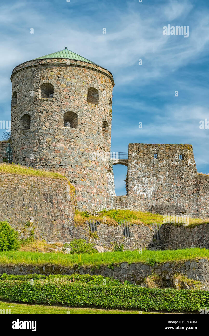 Bohus Fortress lies along the old Norwegian Swedish border in Kungalv, Bohuslan, Sweden. Stock Photo