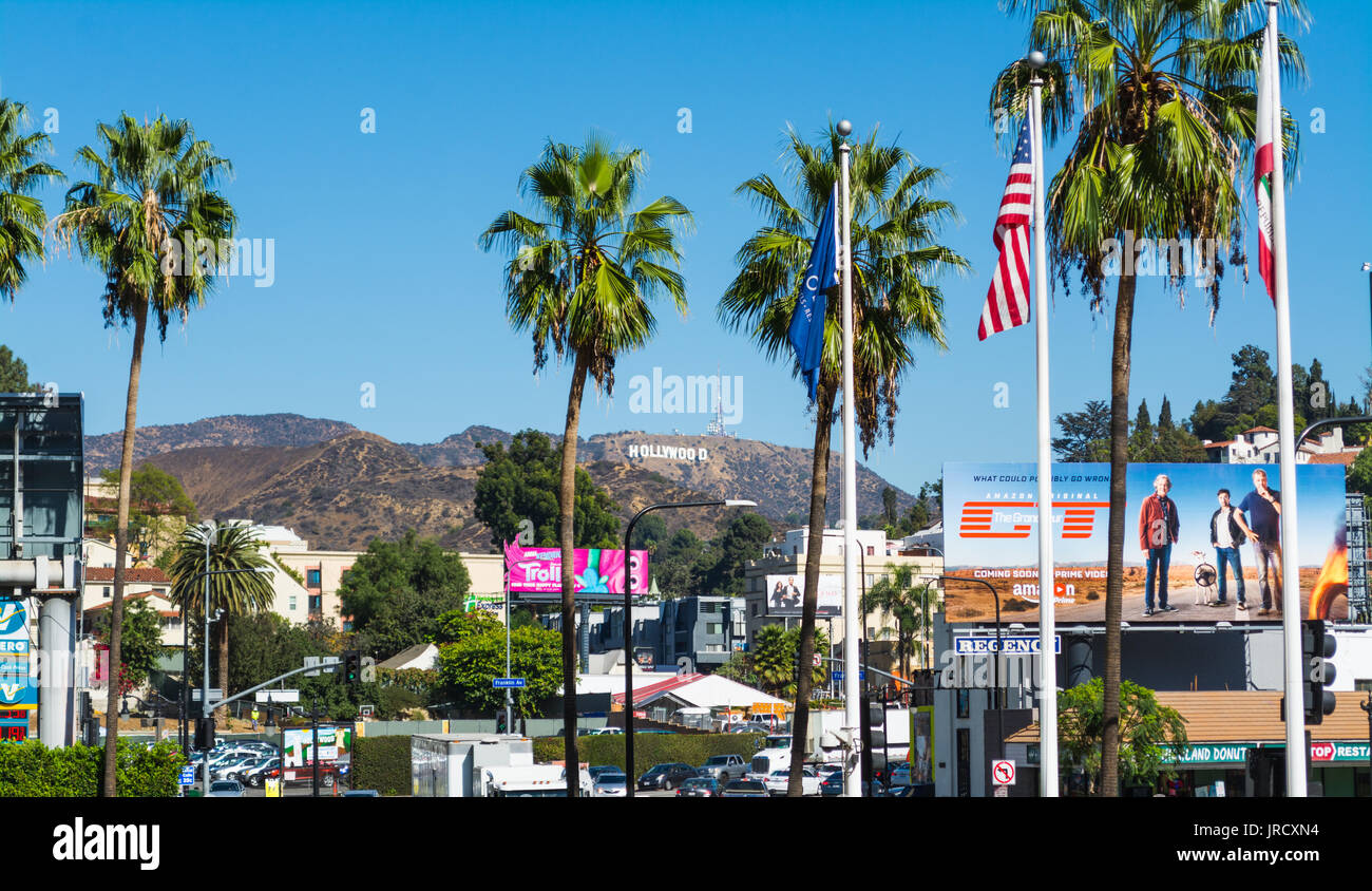 world famous Hollywood sign in Los Angeles Stock Photo