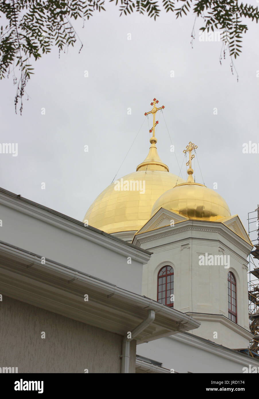 Christian church with golden dome Stock Photo