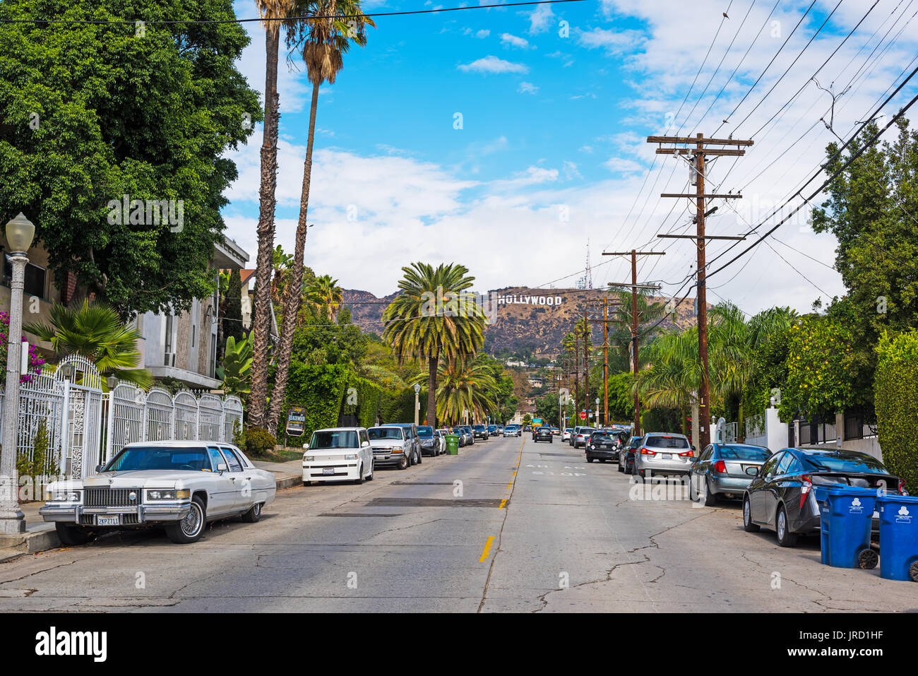 world famous Hollywood sign in Los Angeles Stock Photo