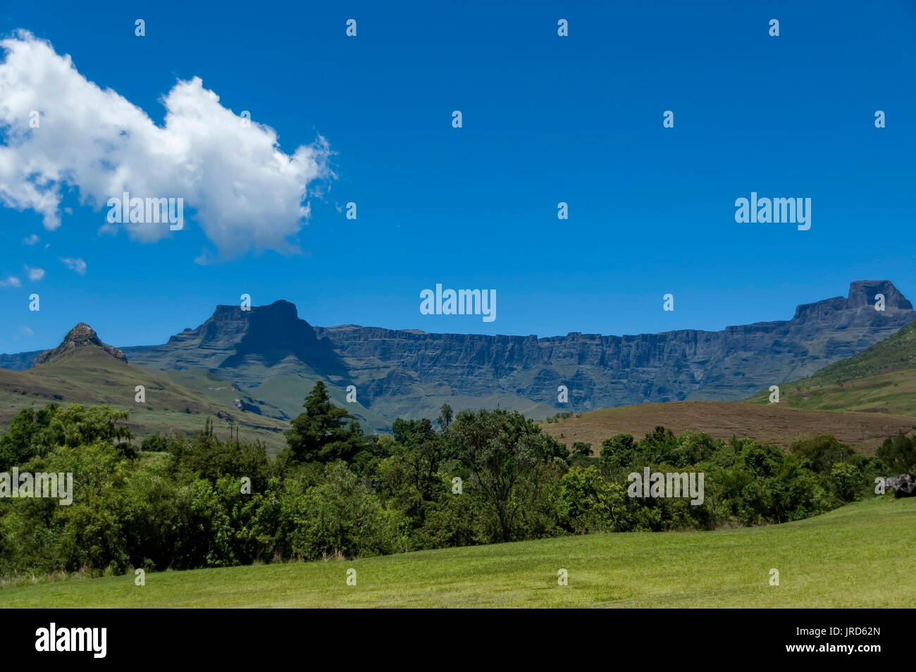 Landscape to Amphitheatre in Drakensberg mountain, South Africa Stock ...