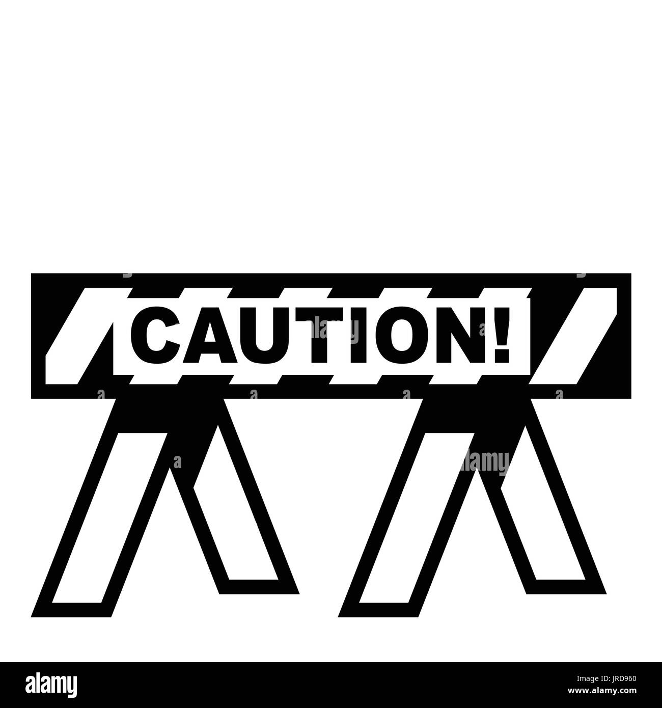 Isolated Barier with caution text, Safety concept. Vector Illustration. Stock Vector