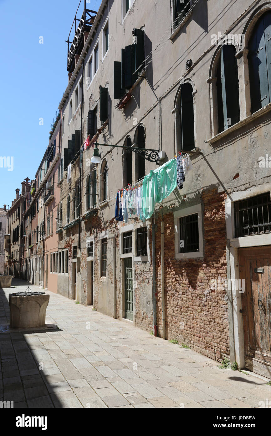 largest street called CALLA in Venice with the well and the clothes ...