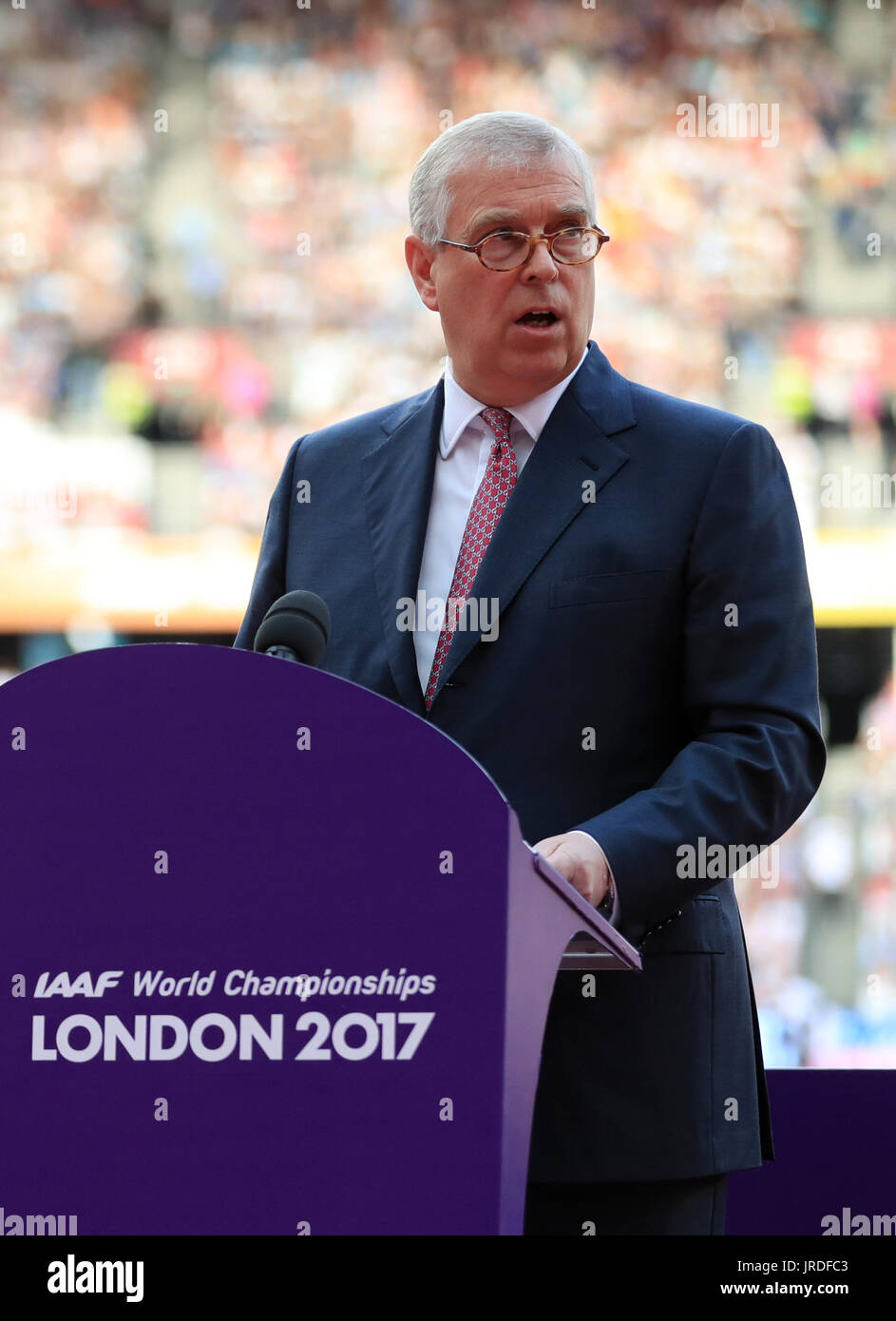 Prince Andrew in the opening ceremony during day one of the 2017 IAAF ...