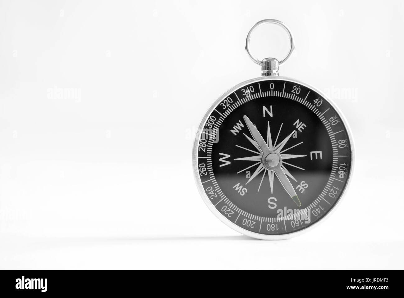 compass to determine the path and navigation. Stock Photo
