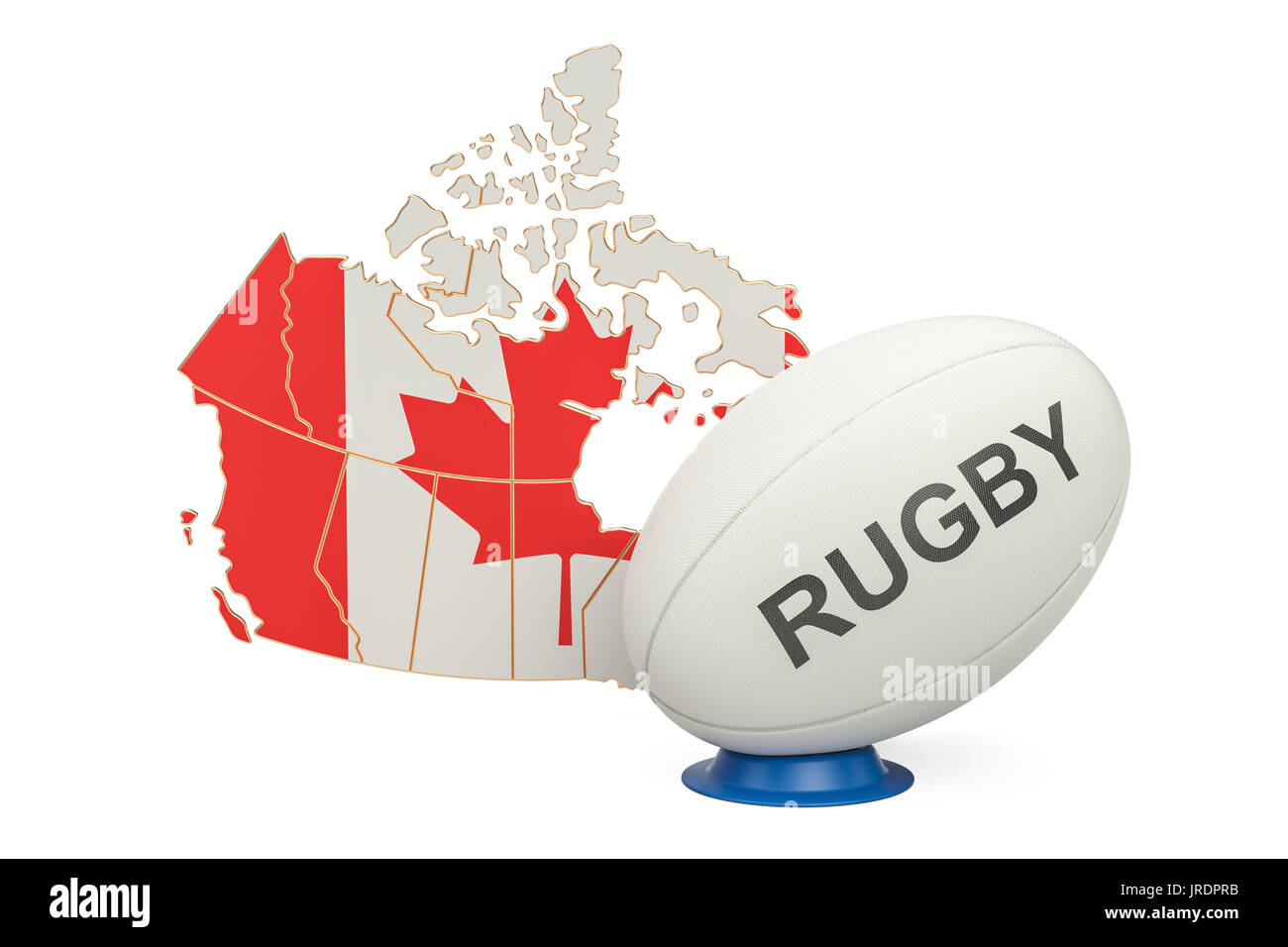 Rugby Ball with map of Canada, 3D rendering Stock Photo Alamy