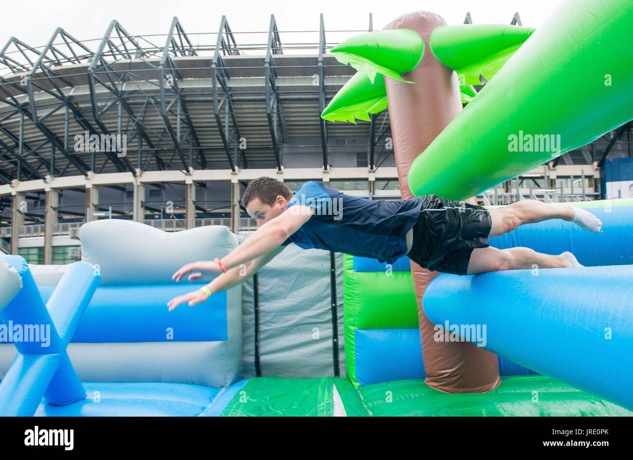 Labyrinth, world's largest inflatable obstacle course, Murrayfield John MacKay Stock Photo