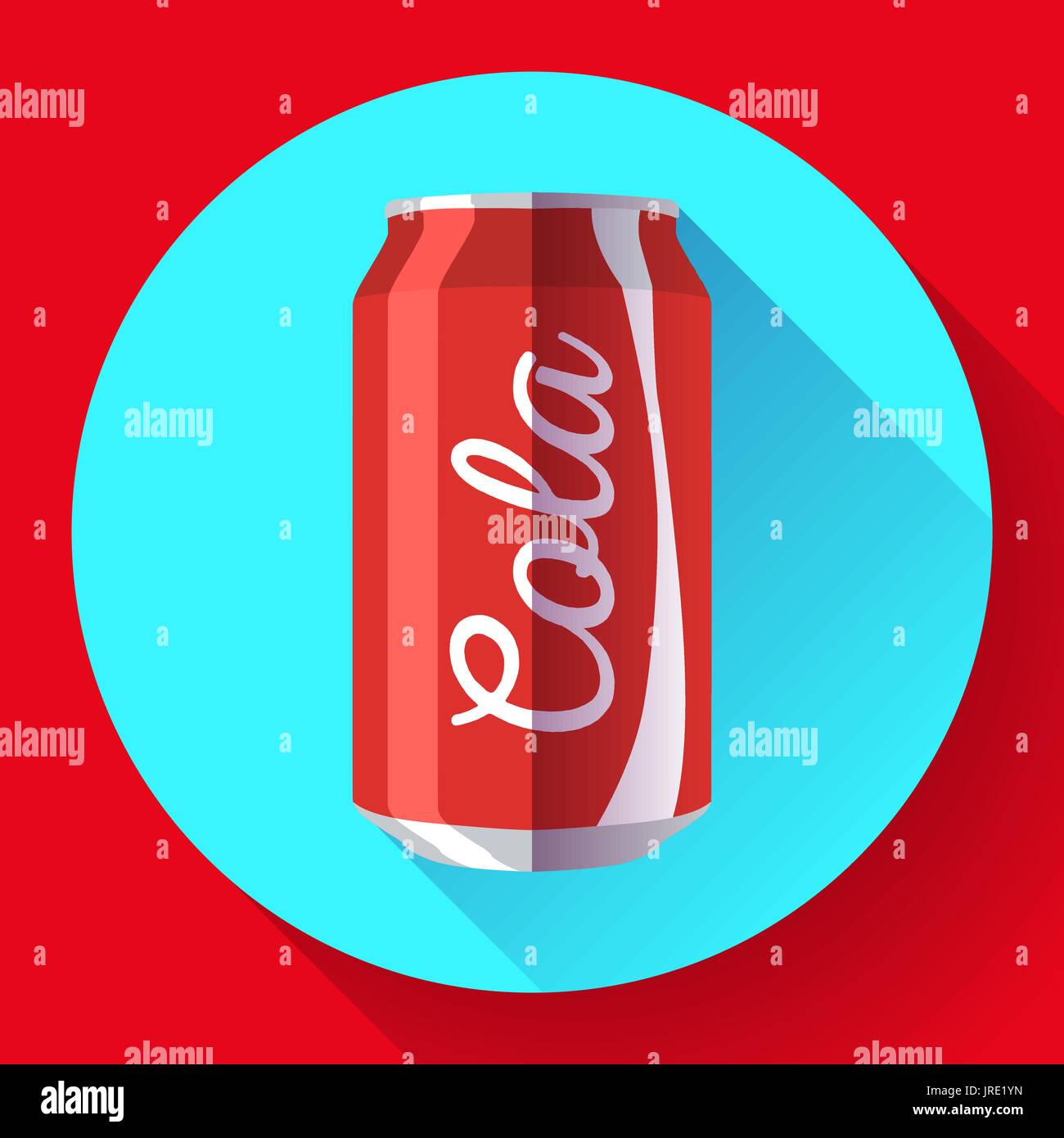 Flat cola can soda can vector illustration Cola can vector icon Stock Vector
