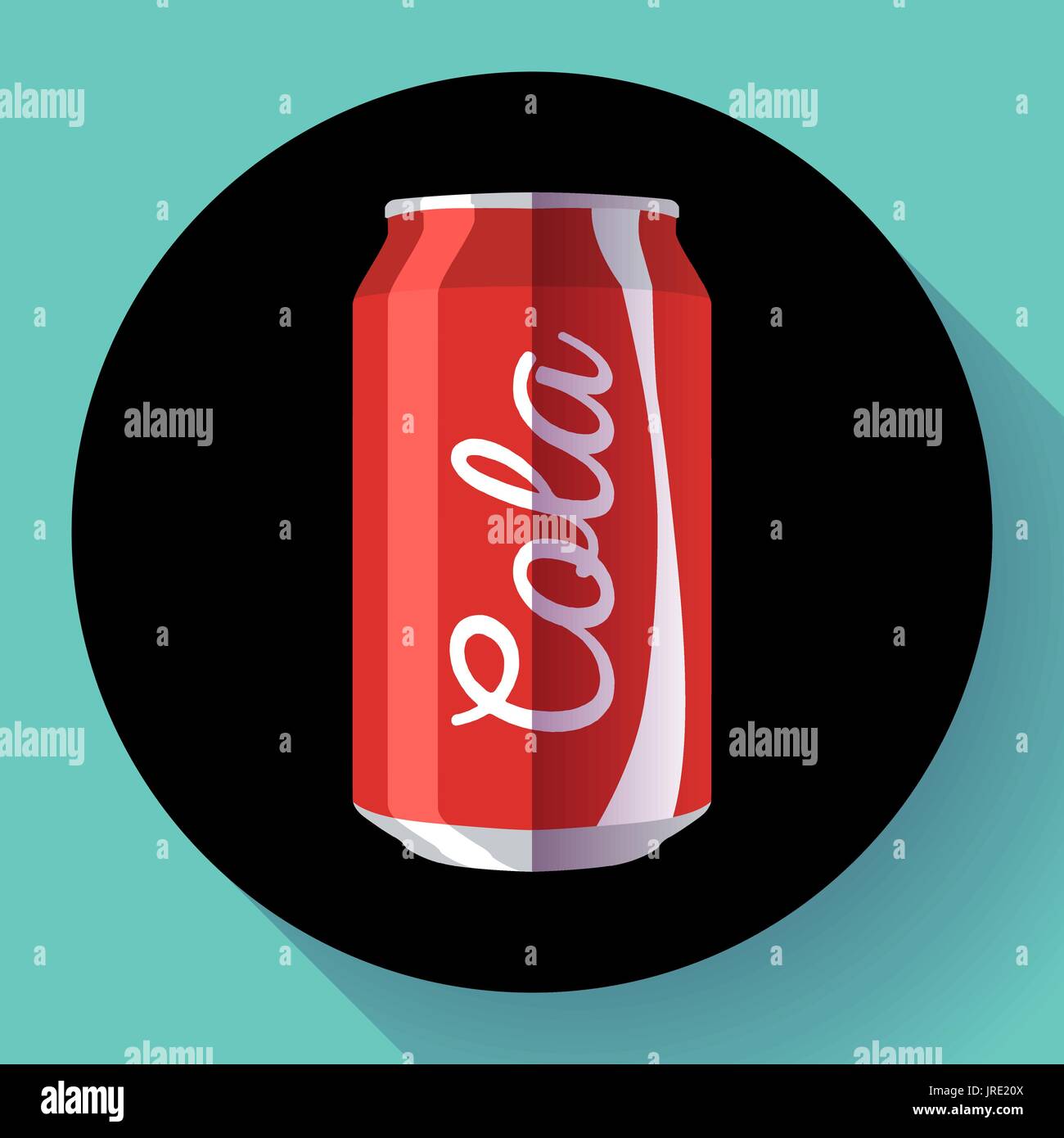 Flat cola can soda can vector illustration Cola can vector icon Stock