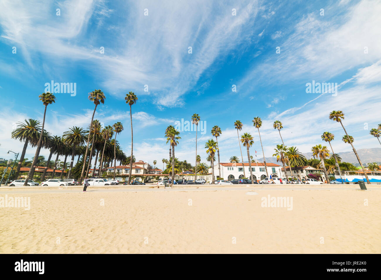golden sand in Santa Barbara beach Stock Photo