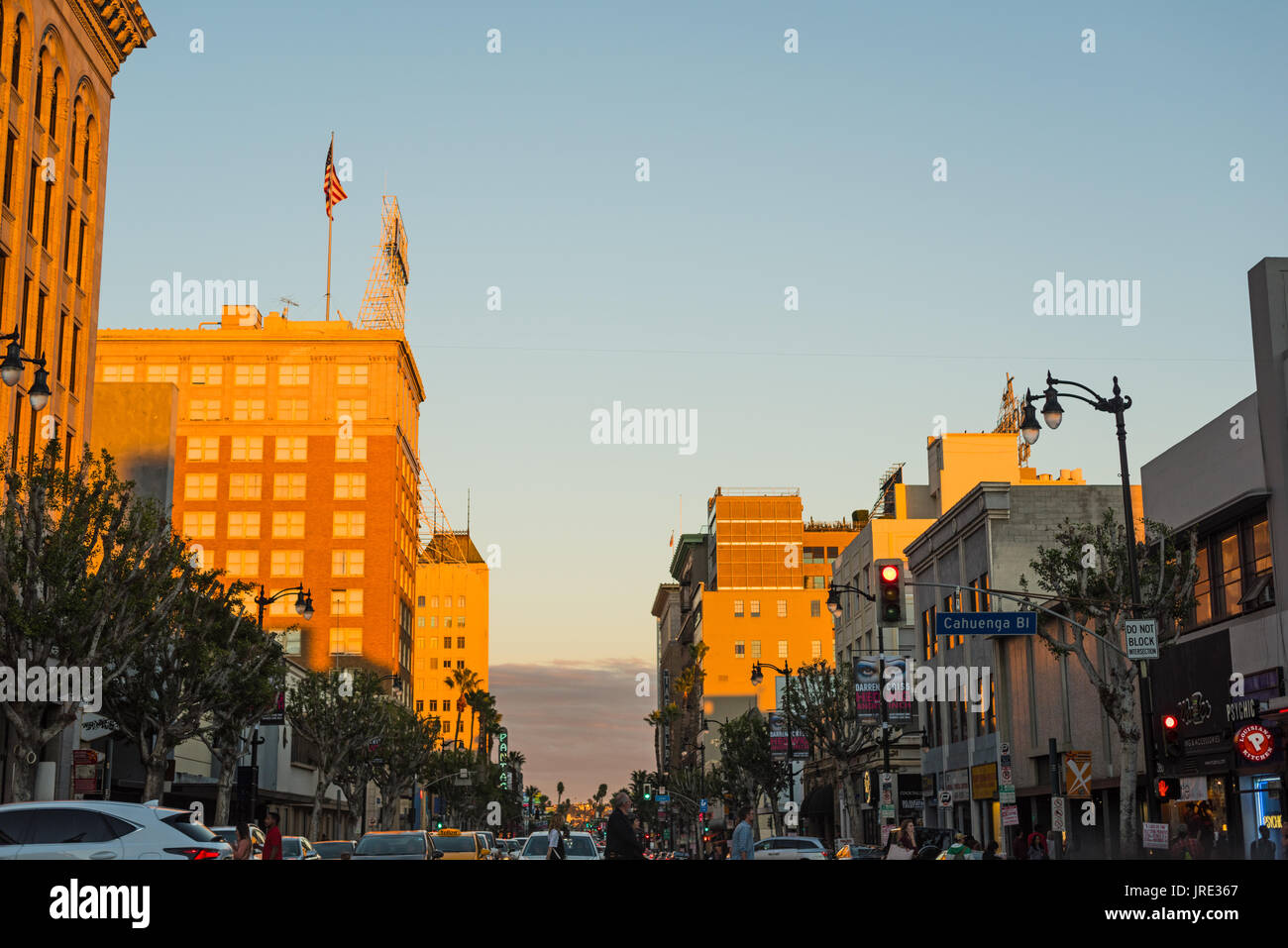LOS ANGELES, CALIFORNIA OCTOBER 27, 2016 Traffic jam in Hollywood boulevard Stock Photo Alamy
