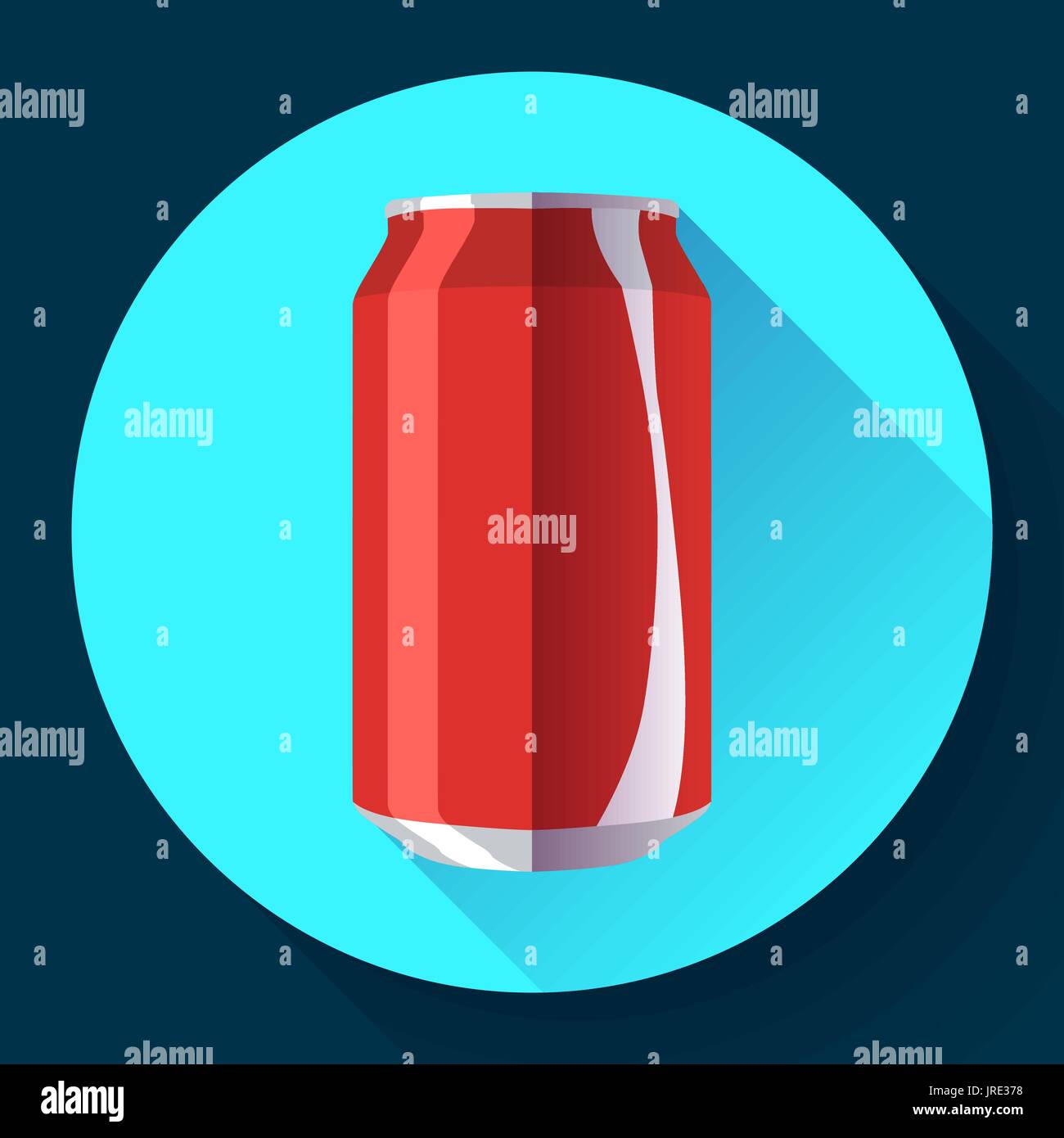 Flat cola can soda can vector illustration Cola can vector icon Stock