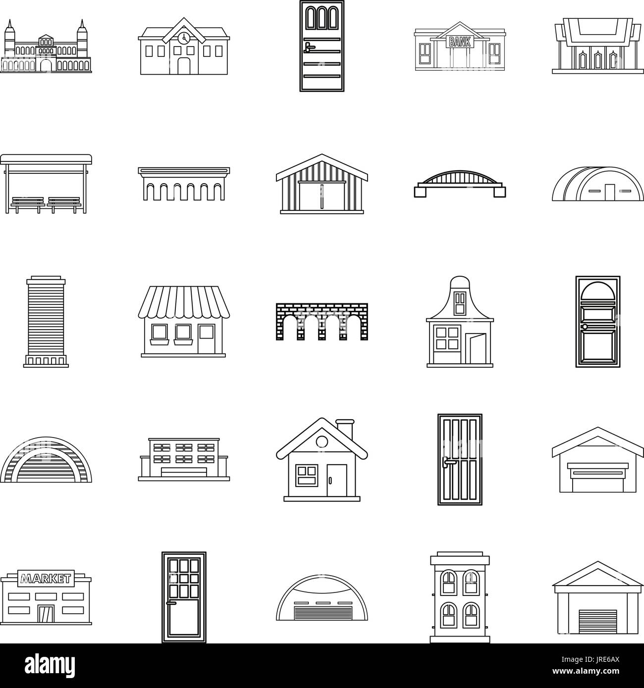 Design icons set, outline style Stock Vector Image & Art - Alamy