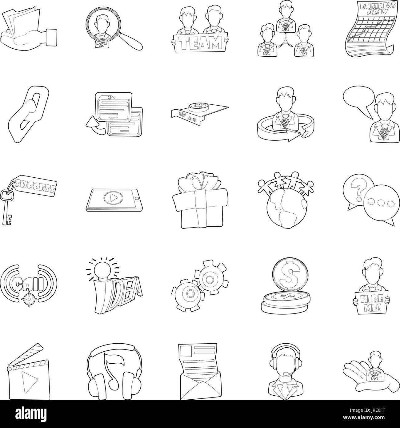 Business sphere icons set, outline style Stock Vector Image & Art - Alamy