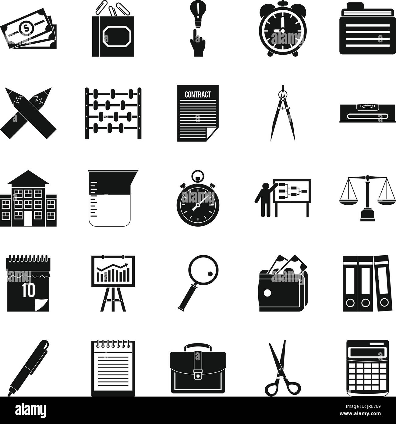 Calculator icons set, simple style Stock Vector