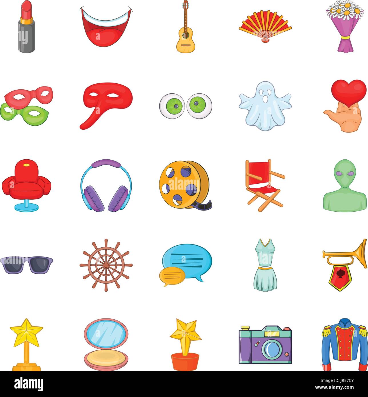 Cinema icons set, cartoon style Stock Vector Image & Art - Alamy