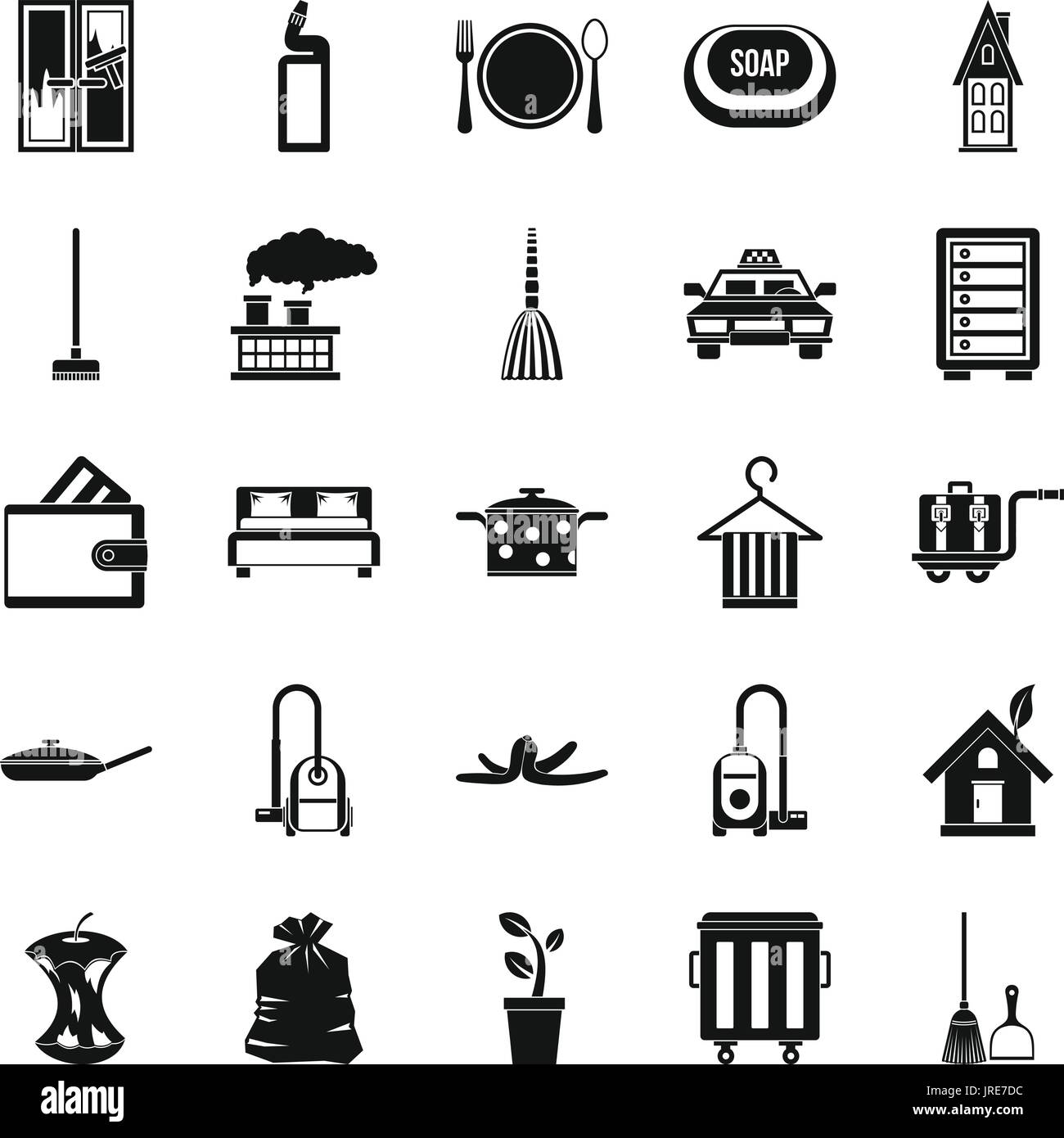Clean up icons set, simple style Stock Vector Image & Art - Alamy