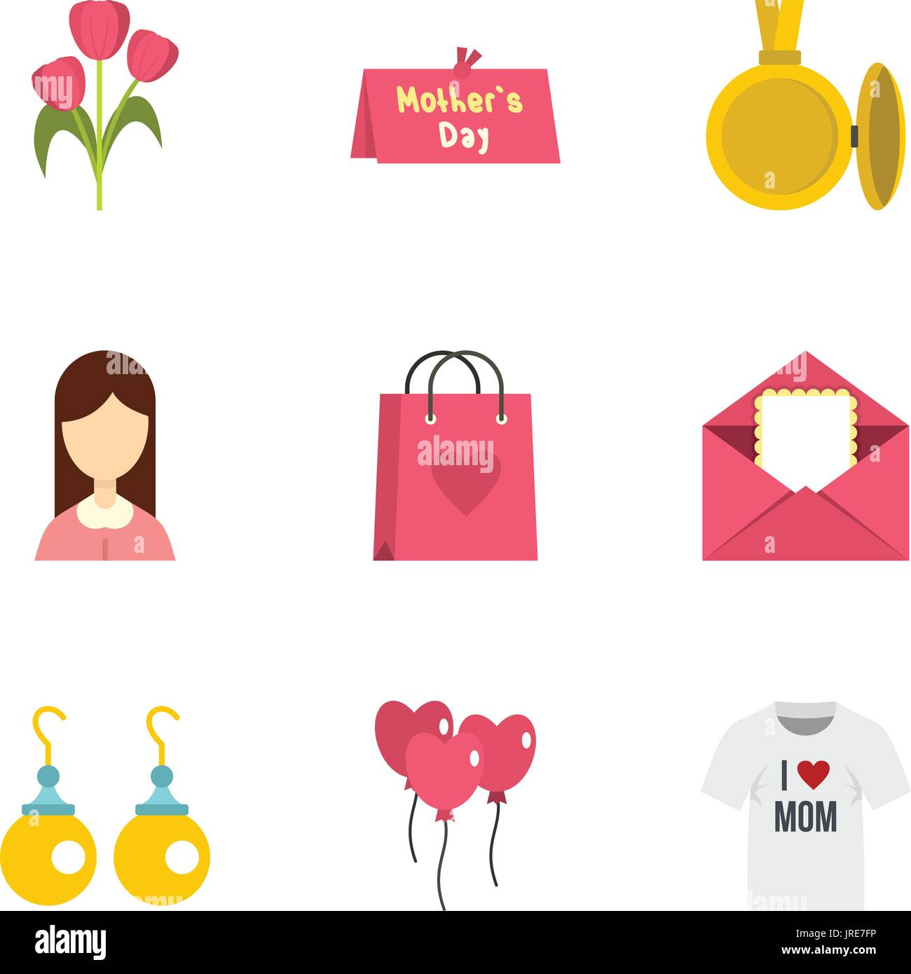 Day of Mom icon set, flat style Stock Vector Image & Art - Alamy