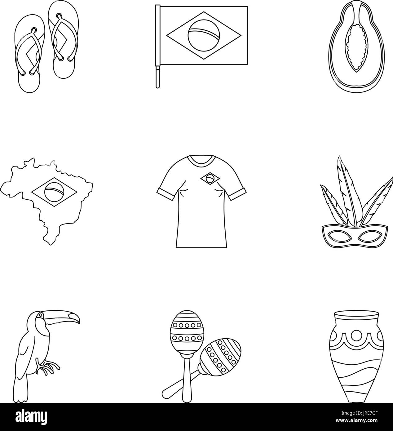 icon set, outline style Stock Vector Image & Art - Alamy