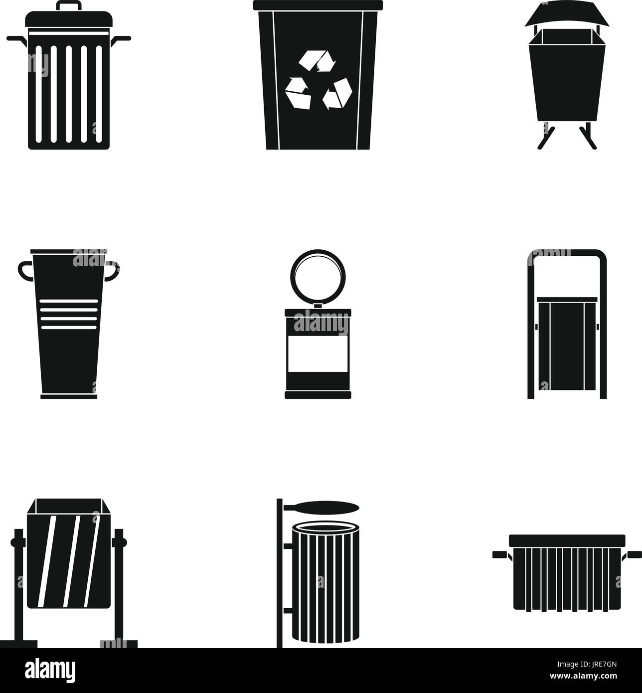 Garbage storage icon set hi-res stock photography and images - Alamy
