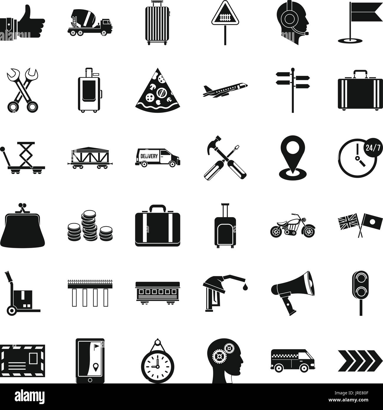 Container delivery icons set, simple style Stock Vector Image & Art - Alamy