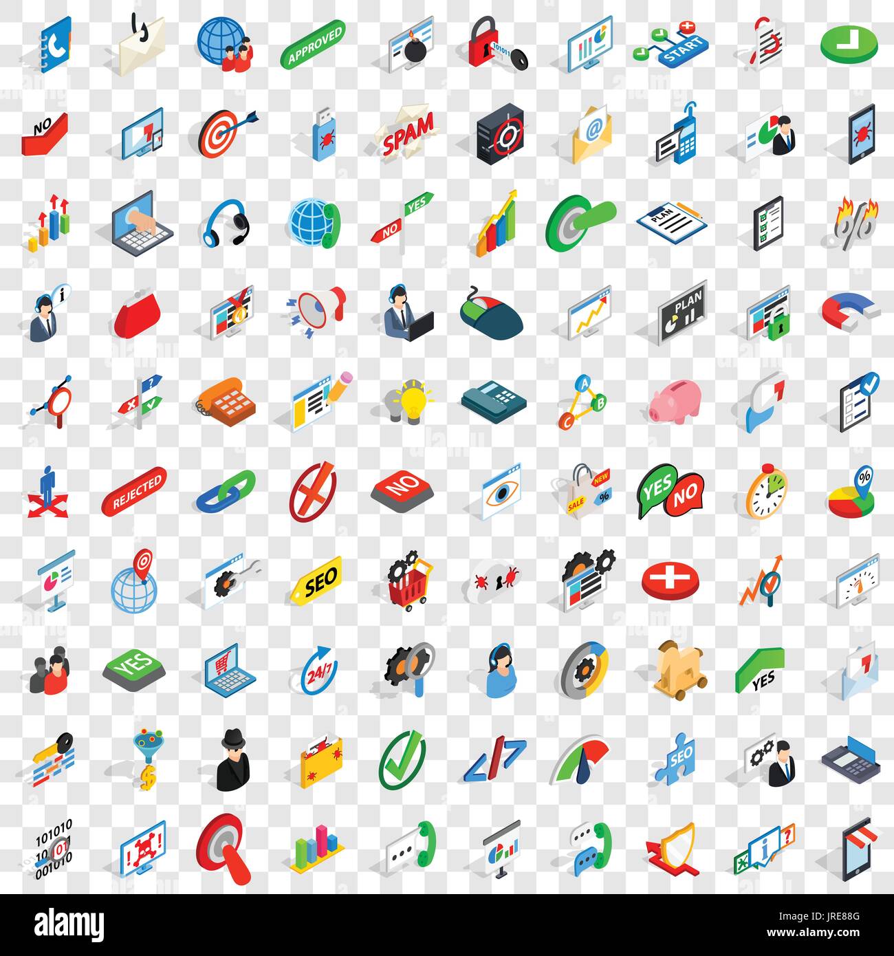 100 analytics icons set, isometric 3d style Stock Vector Image & Art ...